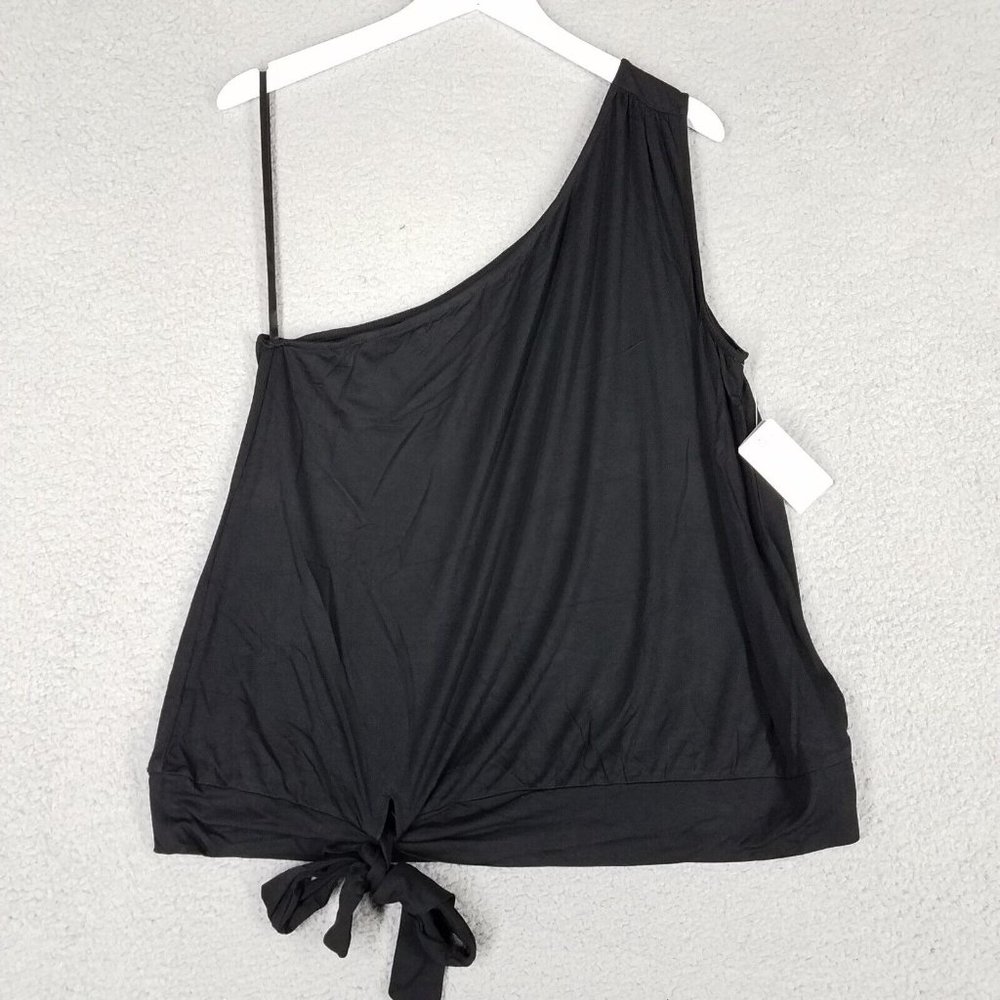 NEW Torrid 2/ 2X Tank Top One Shoulder Super Soft Knit Front Tie Crop Stretch